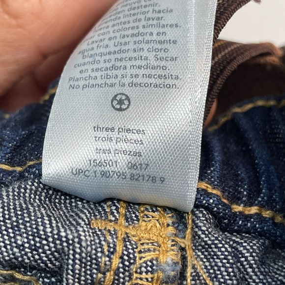 Carter's Red Plaid Shirt and Denim Jeans Pants and Suspenders Set Size: 3m - Picture 8 of 12